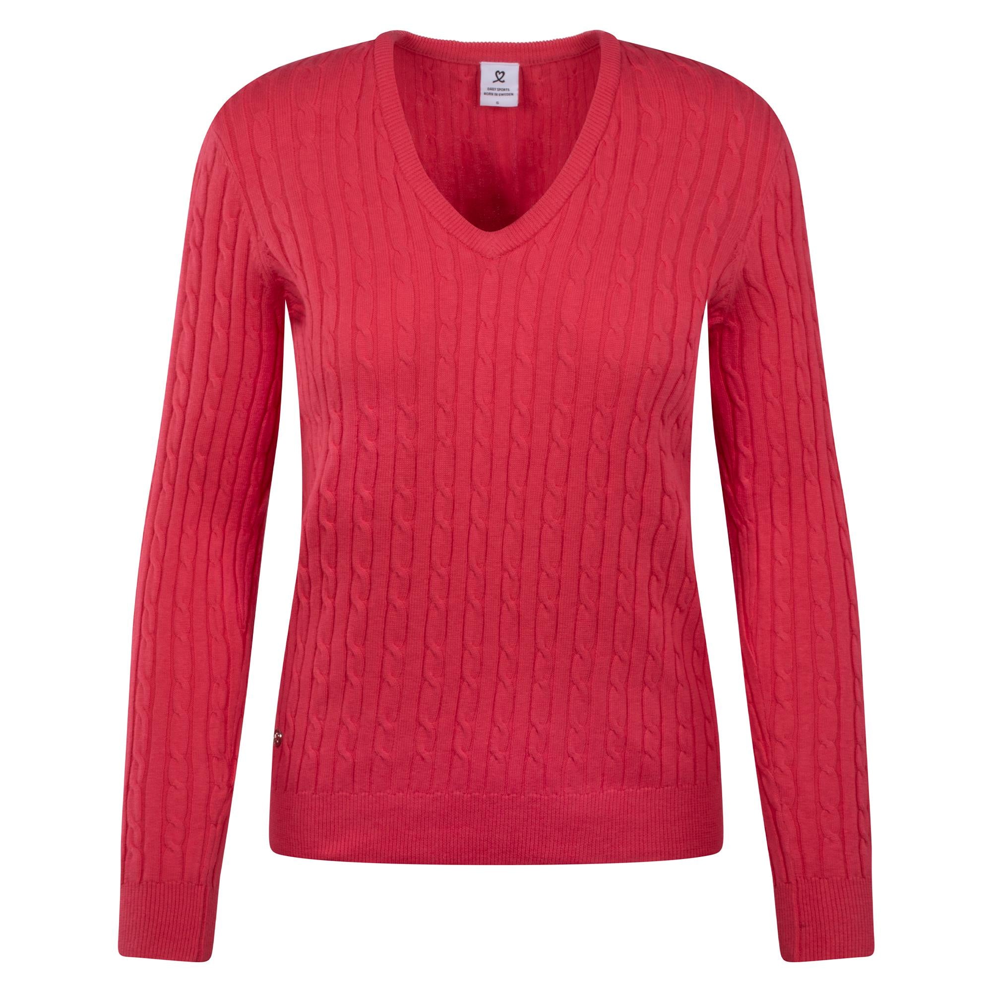 Daily Sports Madelene Ladies Knitted Golf Sweater Intense Coral